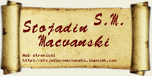 Stojadin Mačvanski vizit kartica